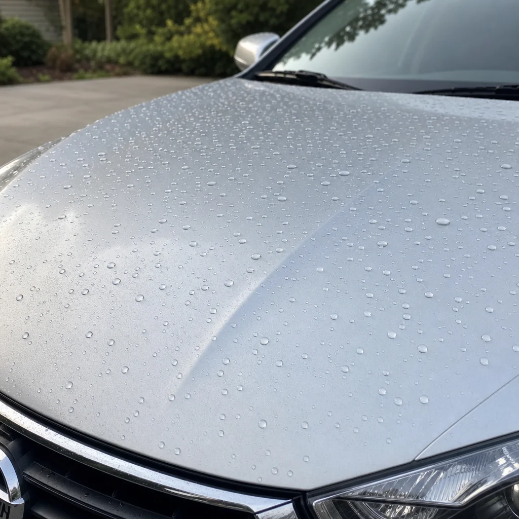 Pristine car exterior after professional detailing